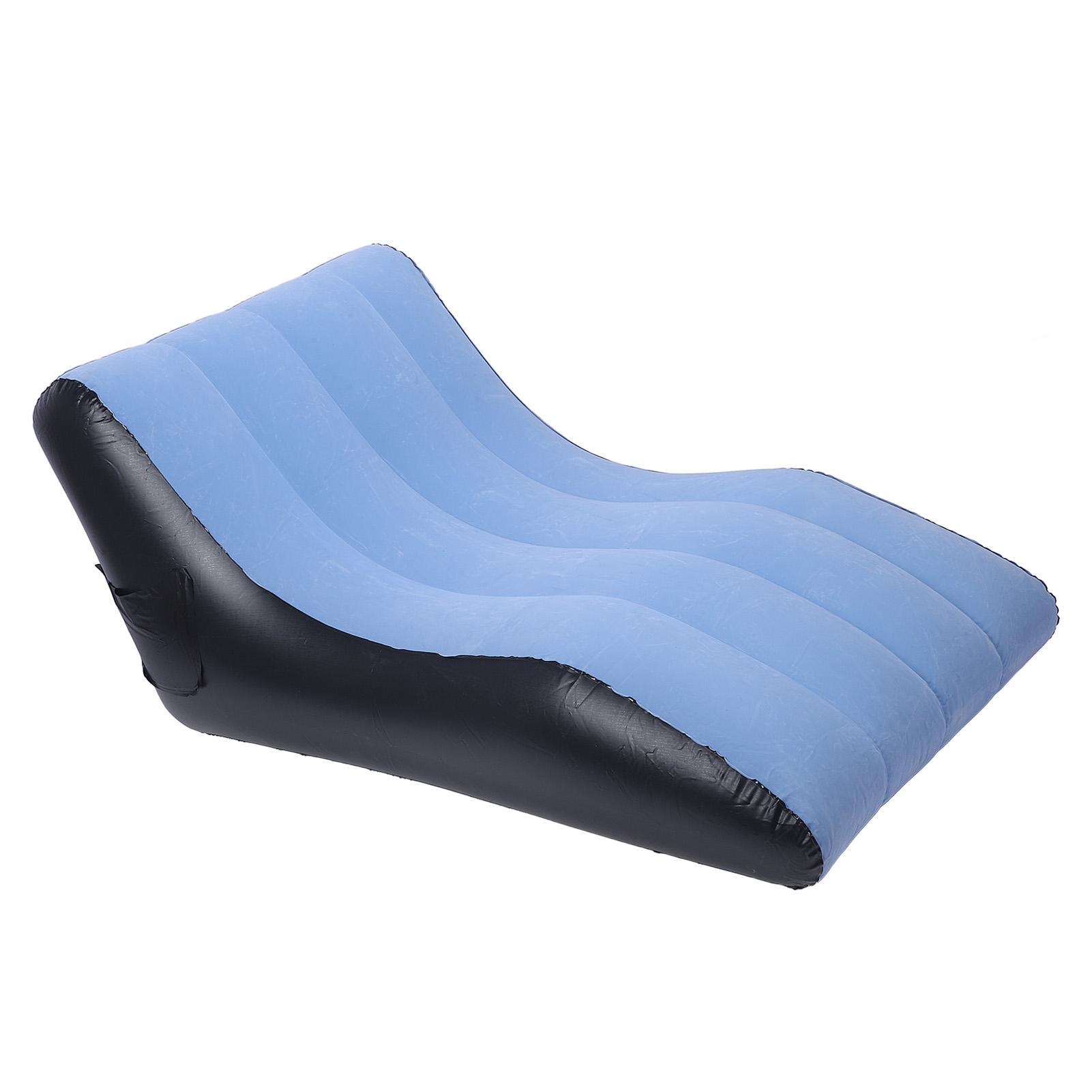 Inflatable Sofa Chair PVC Flocked Inflatable Chair Blow Up Couch for Living Rooms Camping Trips Travel