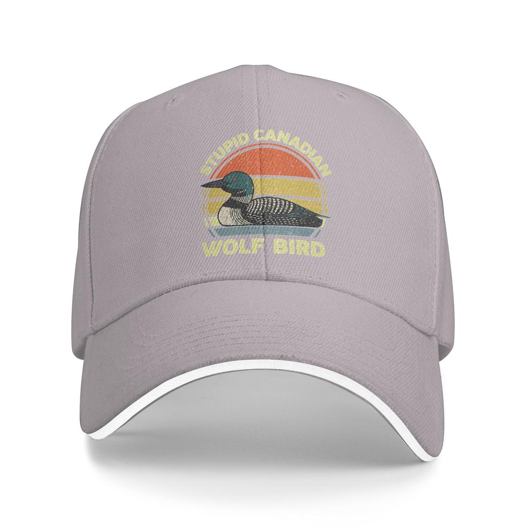 Stupid Canadian Wolf Bird Funny Loon Humor Casual Baseball Cap Summer Trucker Hat Running Hippie Snapback Cap Men Baseball Caps