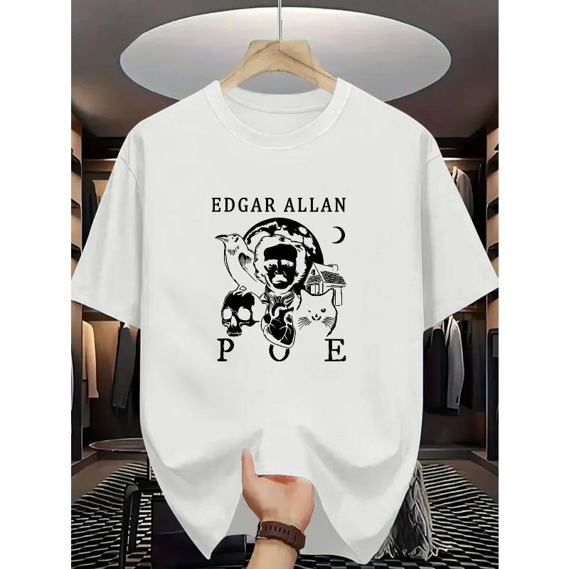 European sizes Men'S Casual Stylish Short-Sleeve Slightly Stretchy Ribbed Round-Neck Comfortable Breathable T-Shirt