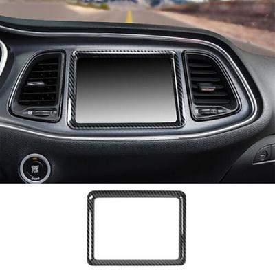Kohlefaser Innen Armaturenbrett Navigation Abdeckung Zierleiste Für Dodge Challenger 2015+