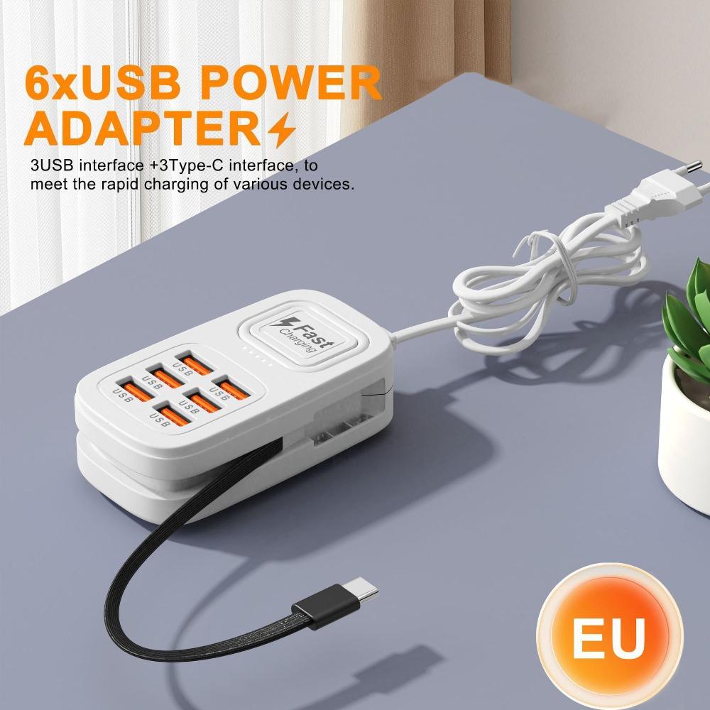 USB Type-C Fast Charging Station Multiple Ports Desktop Charger Power Socket Adapter  Home Office