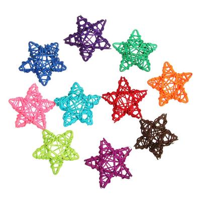 10PCS DIY Accessories Home Decor Xmas Tree Wedding Party Christmas Gift Pentagram Shape ArtifIcial Rattan Star Sepak Takraw