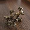 Brass Horse Small Ornament: Pure Copper Tea Pet for Desktop, Symbolizing Fortune, Success, and Zodiac Horse Arrival.