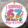 1pc I Survived 67 Days of School Acrylic Ornament Classroom Wall Decor Back To School Milestone Gift for Teachers Students