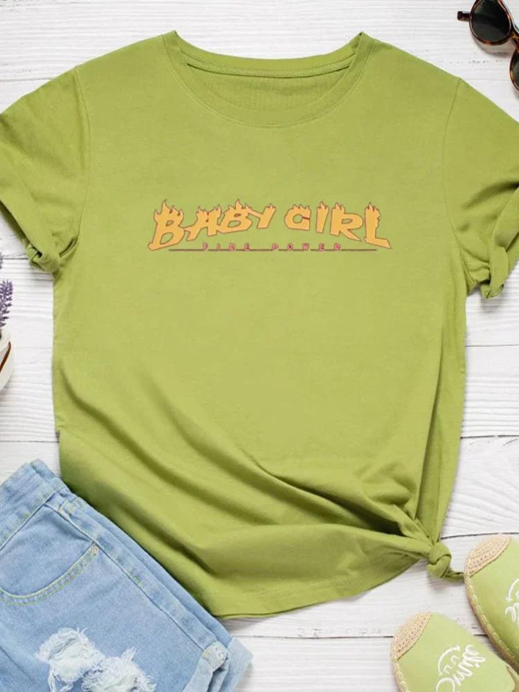 Baby Girl Golden Letter Print Women T Shirt Short Sleeve O Neck Loose Women Tshirt Ladies Tee Shirt Tops Clothes Camisetas Mujer