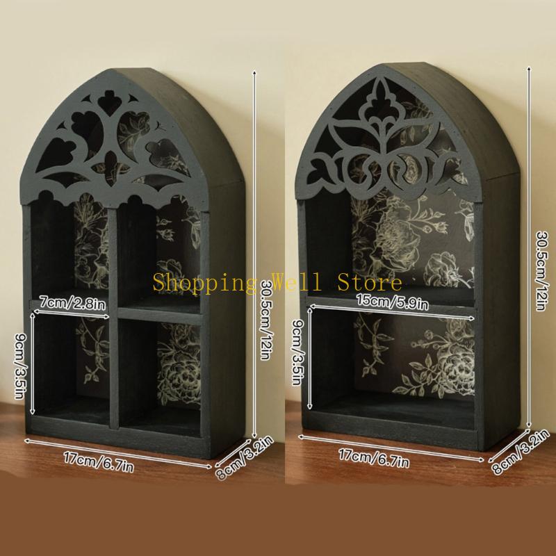 KX4B MultiLayer Wall Shelf French Quatrefoils Frame Precise Carveds Home Decors