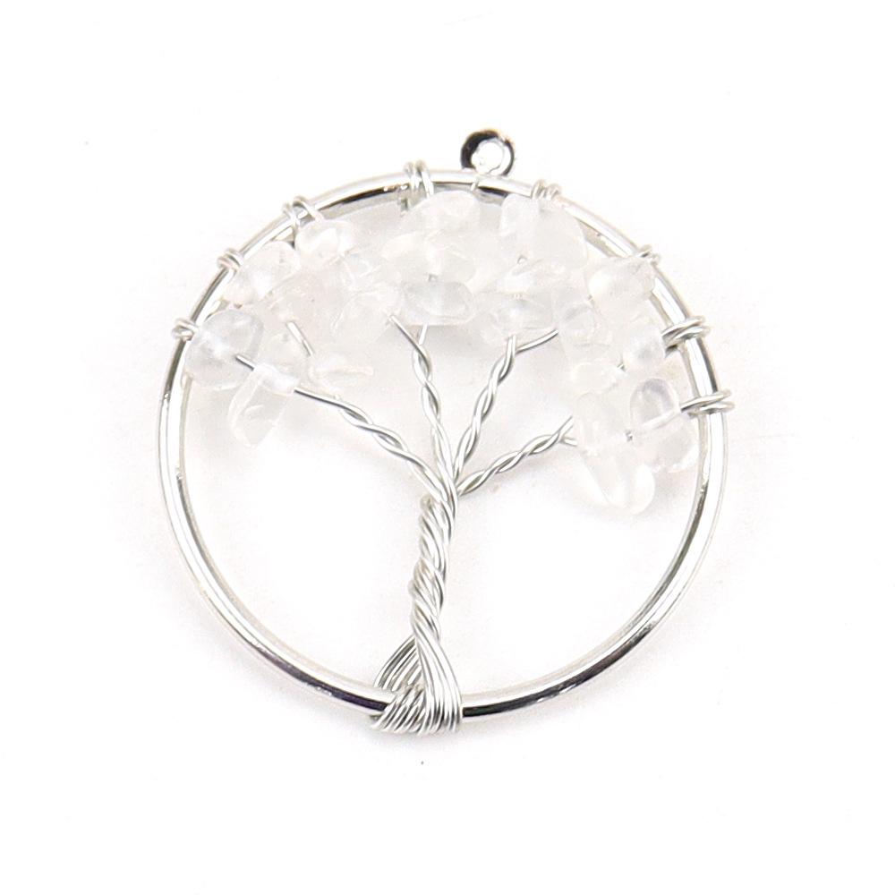 3Cm Tree Of Life Pendant Natural Crystal Gravel Fortune Tree Necklace Accessories N114