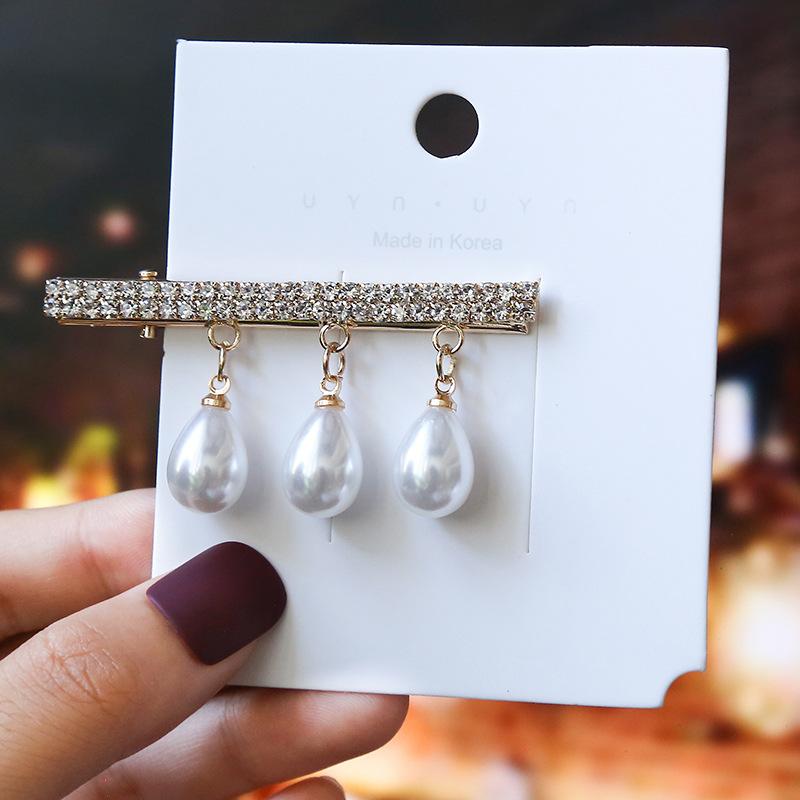 Elegant Rhinestone Hairpins Women Girls Pearl Hair Clips Pins Barrettes Accessories BB Hairclip Hairgrip Headdress