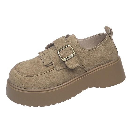 Platform-soled retro loafers for women's 2025 spring and autumn new British-style small leather shoes increase the height of small Mary Jane single sh