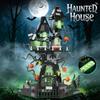 K96115 Halloween Albtraumschloss Bausteine Geist Skelett Kürbishütte Modellsteine Spielzeug Ornament DIY Geschenke Jungen
