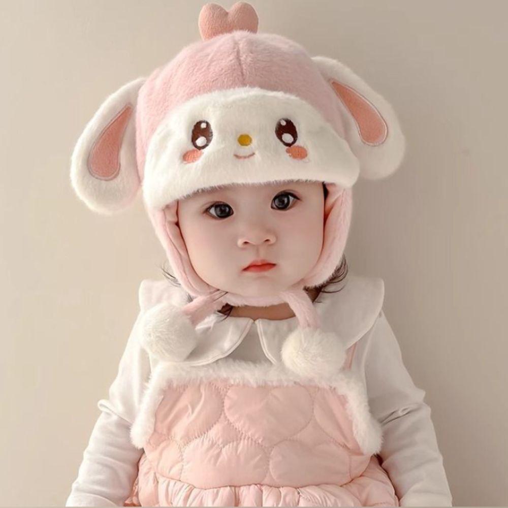 Warm Baby Knitted Cap Soft Fluffy Warm Hat New Ear Protection Cap