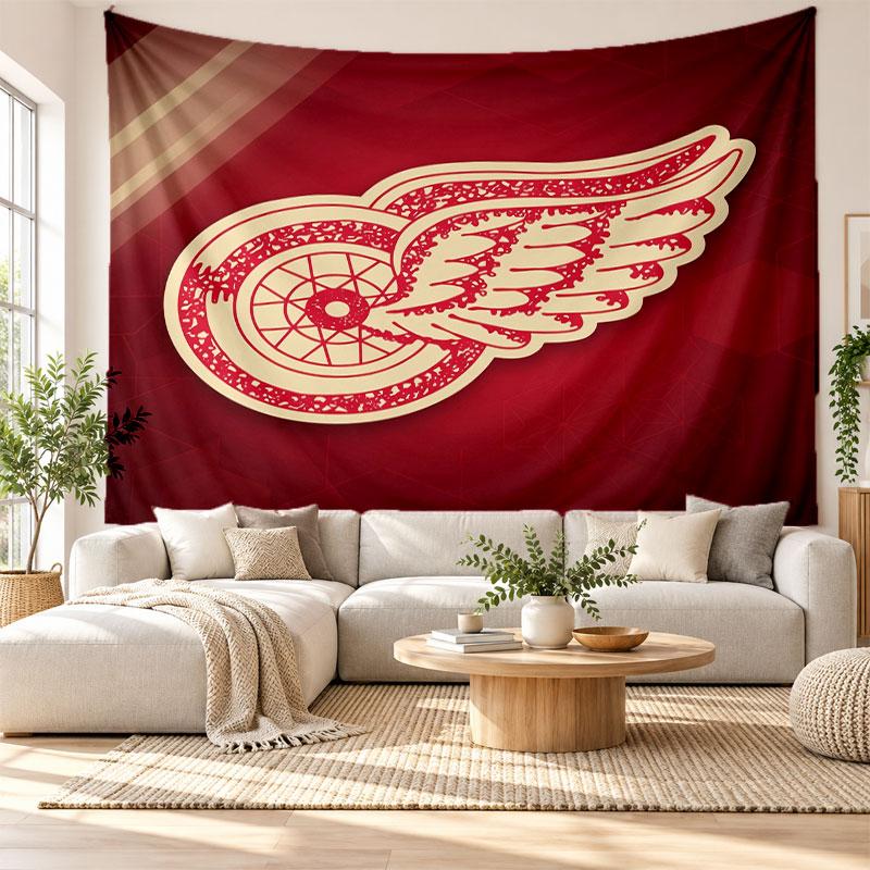 Detroit Red Wings Wall Tapestry, Soft Fabric Wall Hanging, Decorative Backdrop For Bedroom Home Wall Art