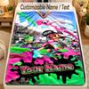Flannel BlanketSplatoon Custom Name Text Personalized Soft Warm Throw Blanket Home Decor Gift