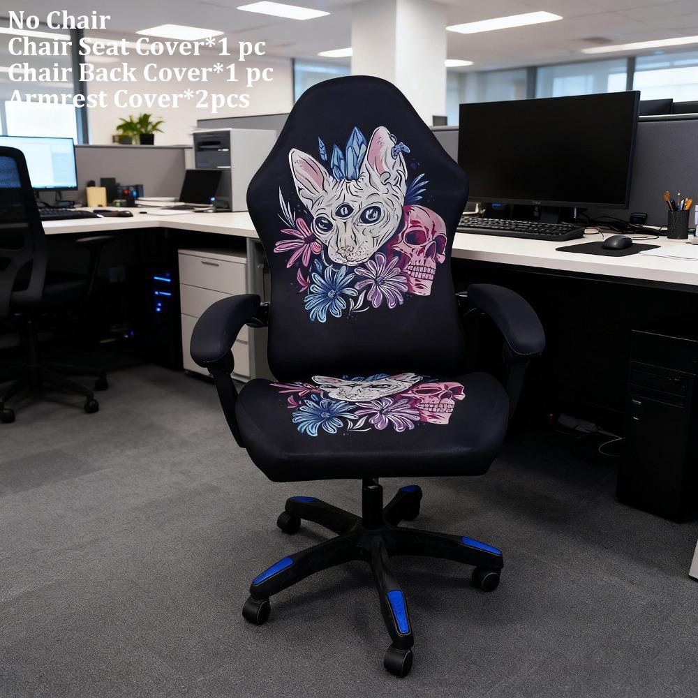 Breathable Slipcovers Stretchy Chair Cover Set Fashion Gaming Chair Covers  for Office Home