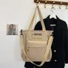 Newest Female Teens Students' Shoulder Bag Simple Style Contrast Color Handbag Stylish Nylon Crossbody Shopping Bags