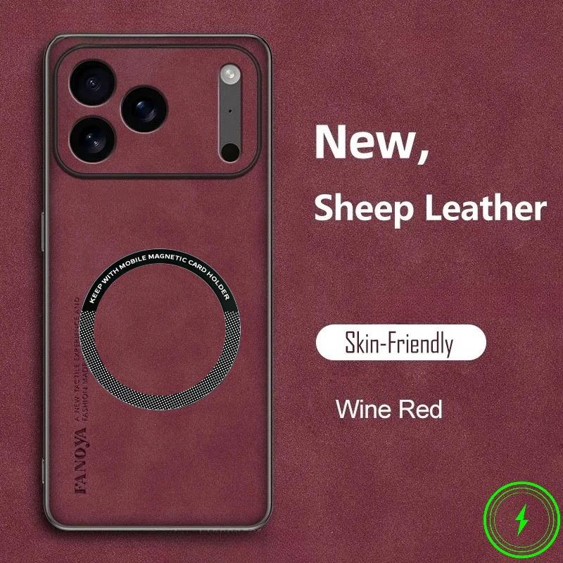 Luxury Leather Shockproof Phone Case For iPhone 17 Pro Max 17Air 16E 15 14 Plus 13 12 PU+TPU Magnetic Sheepskin Soft Back Cover