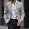 Men's Spring Single Breasted Blazer Light Grey Slim Casual Business Suit Jacket