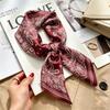 Autumn and winter Maillard cashew square scarf silk scarf women's shirt versatile neck small scarf tied hair decorative scarf