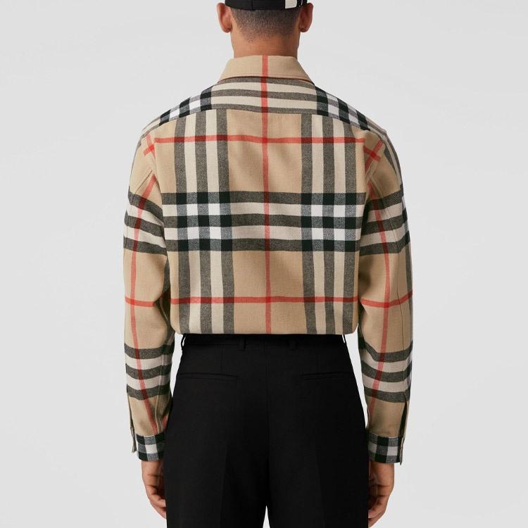 Burberry Pánská košile s kostkovaným vzorem, vlna/bavlna 80585841