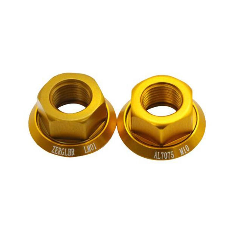 2 szt. Nakrętki Osi Piasty Koła Rowerowego Ze Stopu Aluminium 7075 Śruba M10*P1.0 Nakrętka do Przedniego i Tylnego Koła Roweru