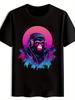 T-shirt Gorilla Headphone Graphic - Gorilla with Headphones & Music Print