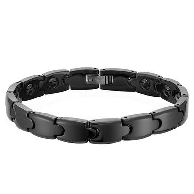 Men's Black Ceramic Magnet Bracelet - 10mm Bullet Head, Christmas Gift