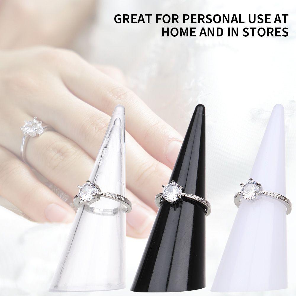1/5PCS Plastic Fingertip Conical Finger Shape Jewellery Organizer Ring Display Stand Acrylic Holder Jewelry Show