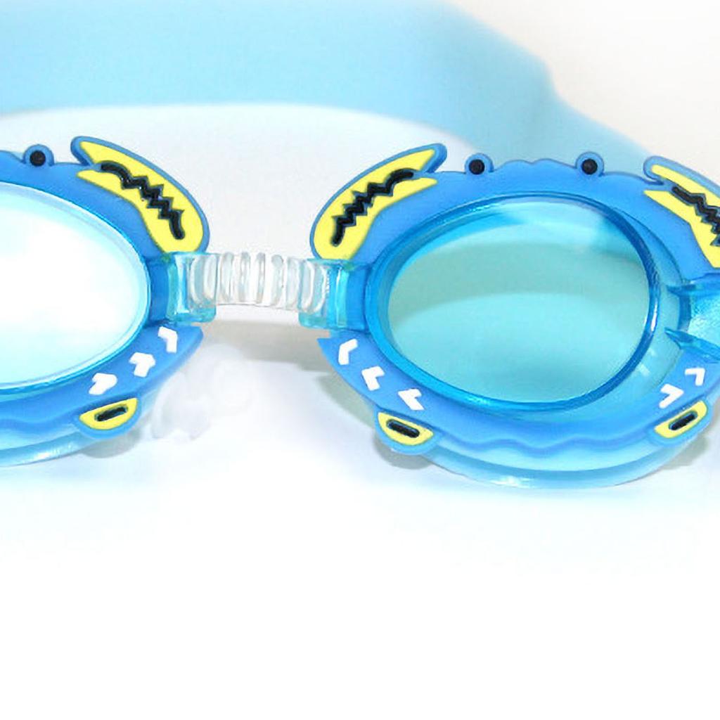 Waterproof Children Swimming Goggles Anti Fog Cartoon Kids Swim Goggles for Boys Girls Lake Blue Crab