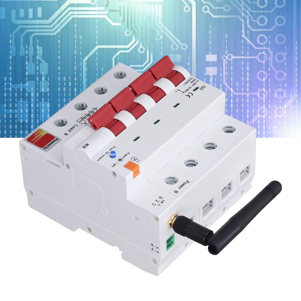 Smart Circuit Breaker for 4P 63A Metering Circuit Breaker with Timer Mobile APP Remote Control