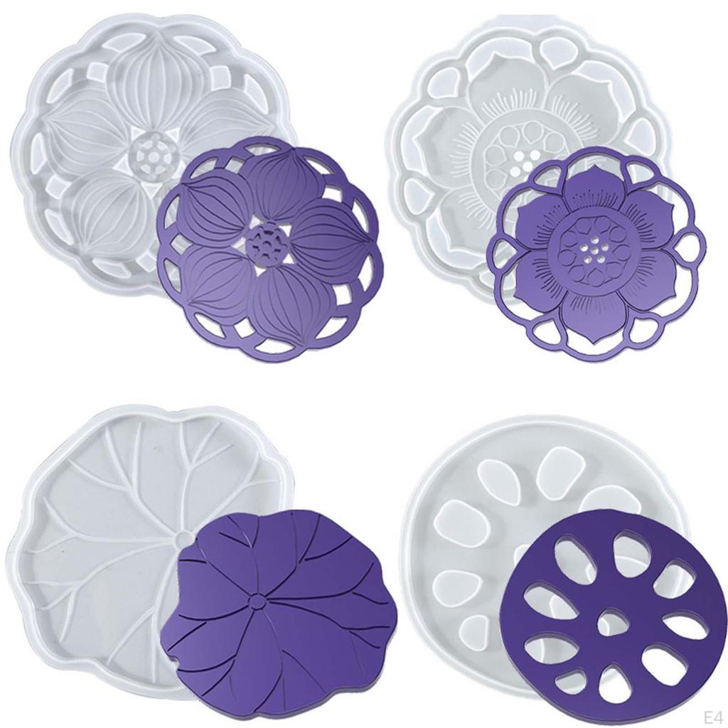 Coaster Resin Casting Silic Decorative with Box Tool for , Making ,, Making, Cup Mat