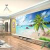 3d Seascape Scenery Wallpaper Coconut Tree Beach Fresco Living Room Tv Sofa Bedroom Wall Mural Decor