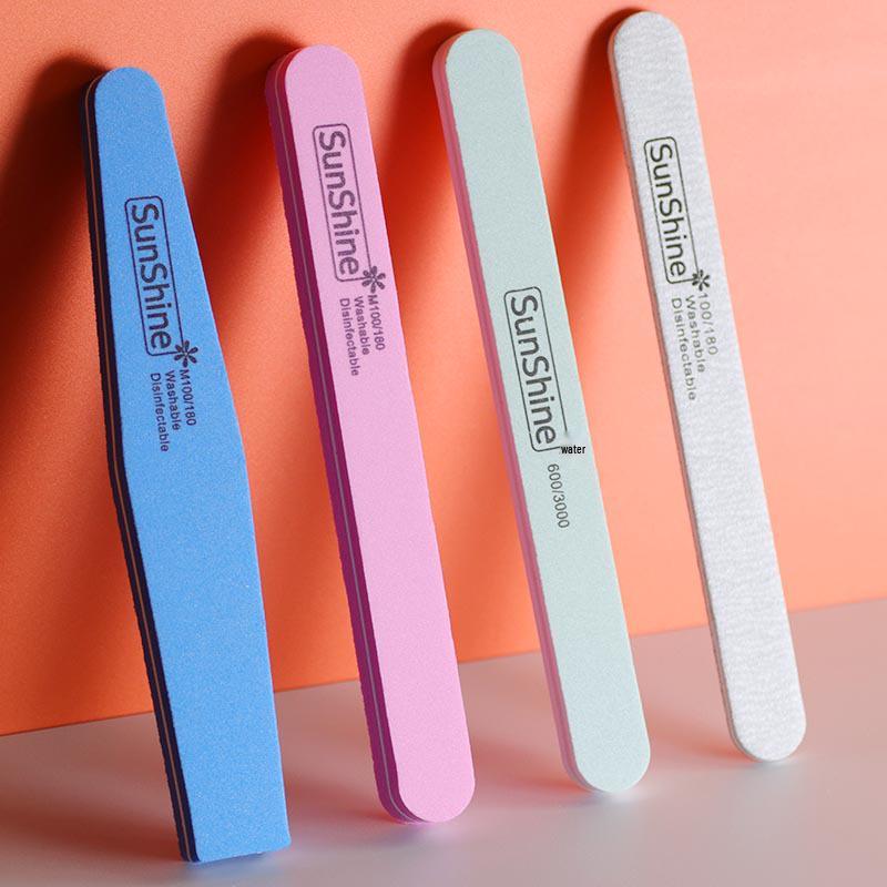 Double-Sided Rhombus Sponge Nail File - Professional Gray Sand Strip for Shaping & Polishing