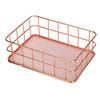Desktop Storage Basket Rose Gold Metal Grid Fruit Clothing Table Organizing Storaging