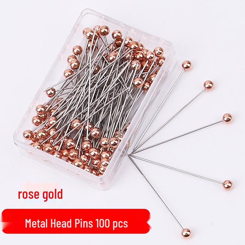 Metallic Pearl Head Pins for DIY Sewing and Crafting