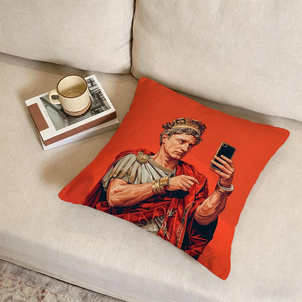 A-Ancient Roman Sculpture Art Cushion Cover Fabric Soft Furnishing,Pillowcase, Cushion Cover, Sofa Pillow, Home Decoration