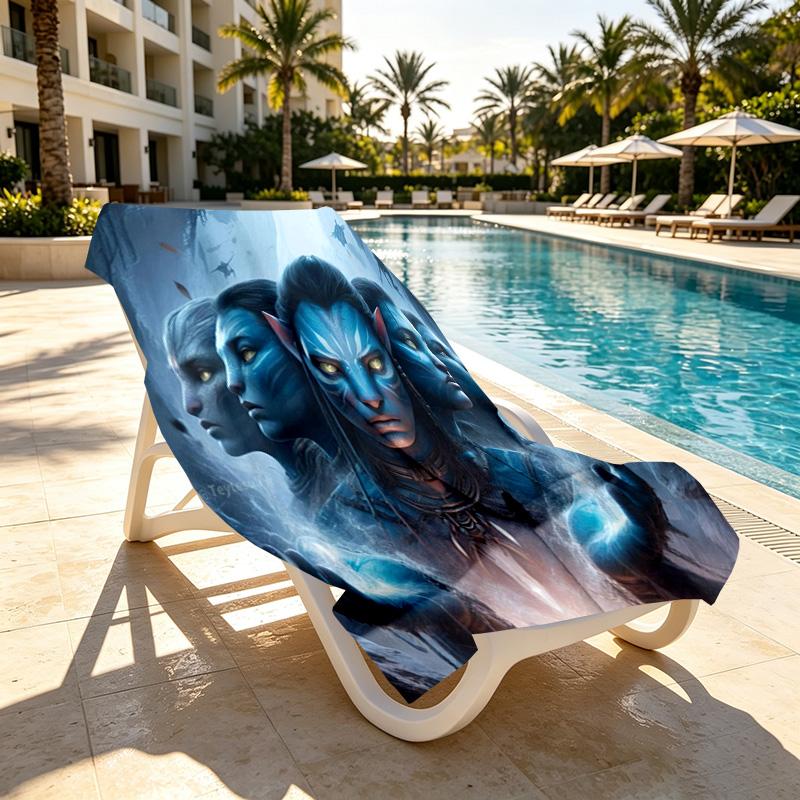 Avatar Print Beach Towel Design, Soft, Lightweight. for Home Bathroom, Spa, Pool, Yoga, Surfing, Camping, Gift for Family, Friend
