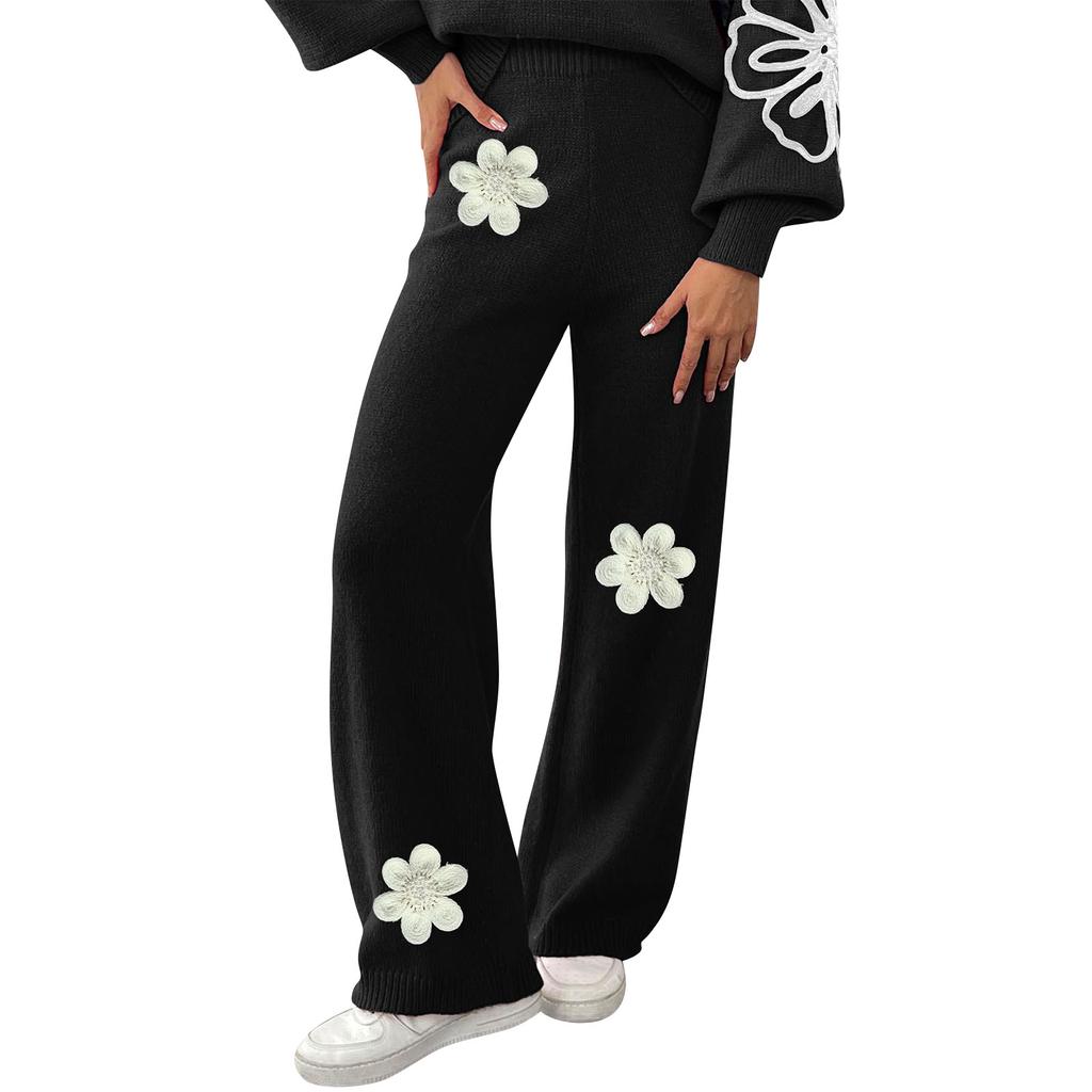 Women's Casual Wide-legged Pants High-waisted Straight-legged Pants Wide-legged Pants Fall And Winter Wool Pants