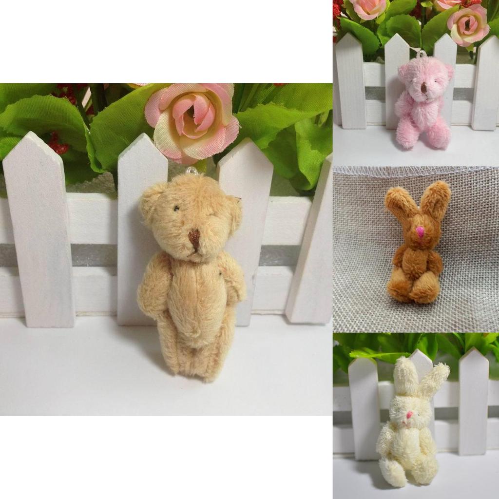 Premium Mini Cute Plush Toy Tiny Rabbit Bear Doll For Diy Creative Bag Accessory