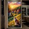 Large Size Diamond Painting New Collection Sunset House Cat Diy Full Square Round Drill Rhinestone Embroidery Animals Mosaic Cross Stitch Kits