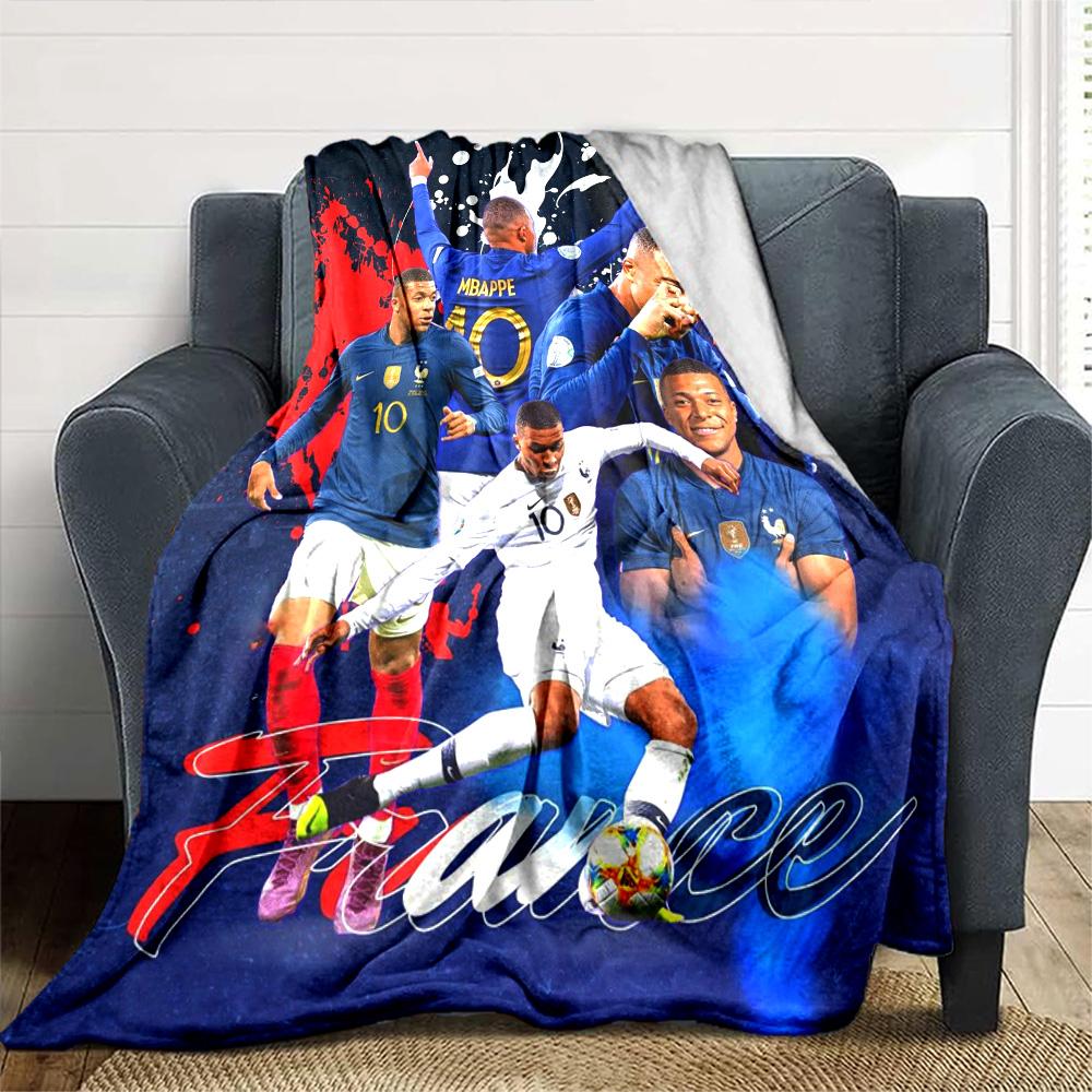 Star Player Kylian Mbappé Blanket Comfortable Suitable for Chair Bed Seaside for All Occasions Warmthful Decor Ideal Gift For Birthday Valentine'S Day