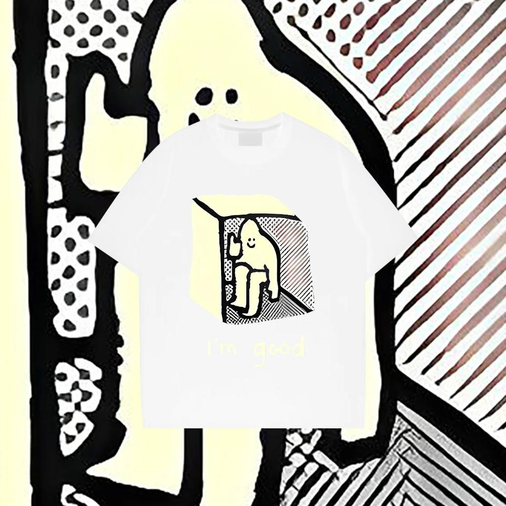 Street Hip Hop Prints Men Cotton T Shirt Othing Creativity Oversized Short Sleeve Street culture Tops Men T Shirt 2024 New Style