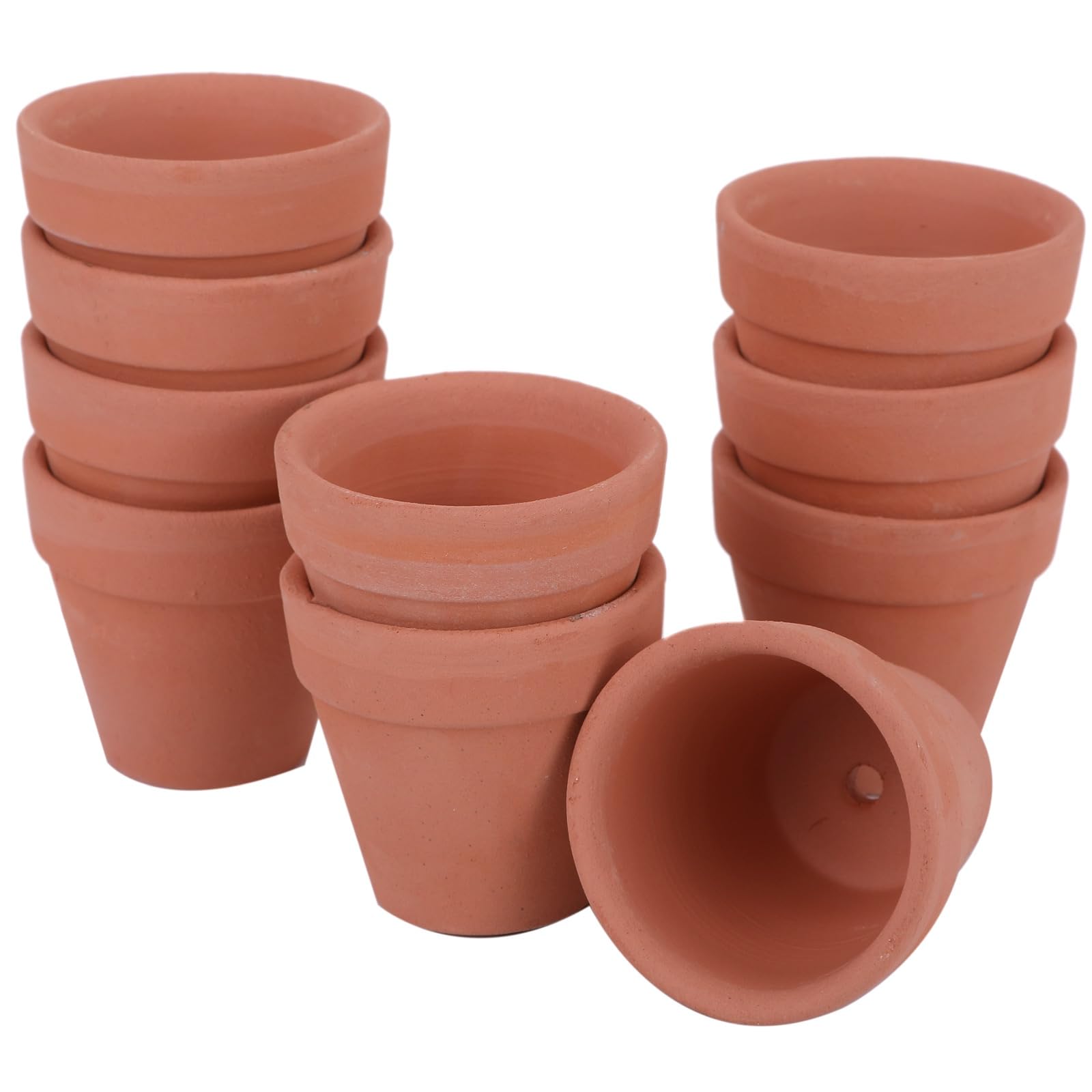 

Rubonarie Ceramic Mini Flower Terracotta Succulent Planters Set of Pots, Pots, Pots, (Brown, 10)