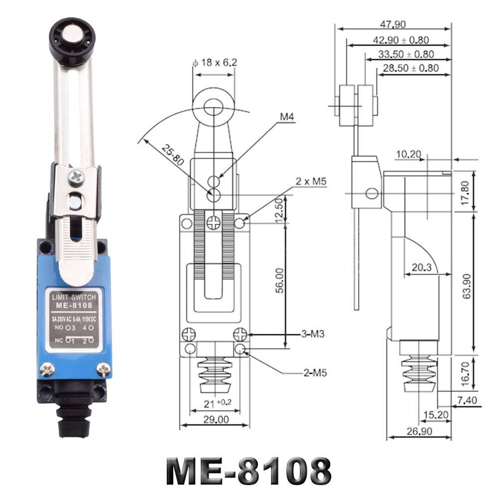 

ME 8104 8108 8111 8122 9101 ЧПУ Мікро Миттєвий Кінцевий Вимикач 5A/220V Обертовий Важіль-Ролик Герметичний Промисловий Верстатний Кінцевий Вимикач