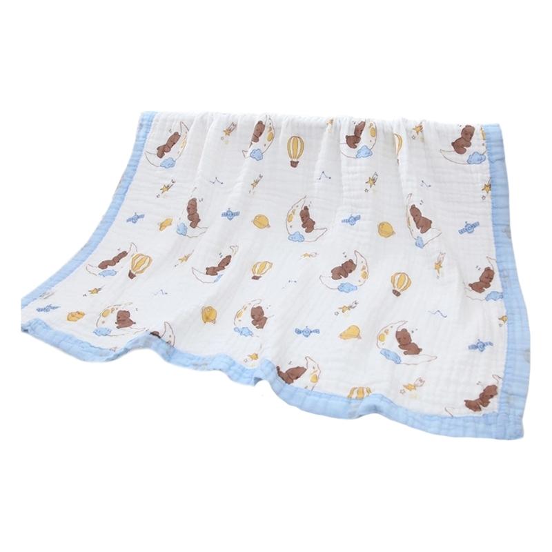 Large Size Infant Bath Blanket High Density Gauze Bath Towel 6-layer for Delicate Skin Quick Drying and Breathable