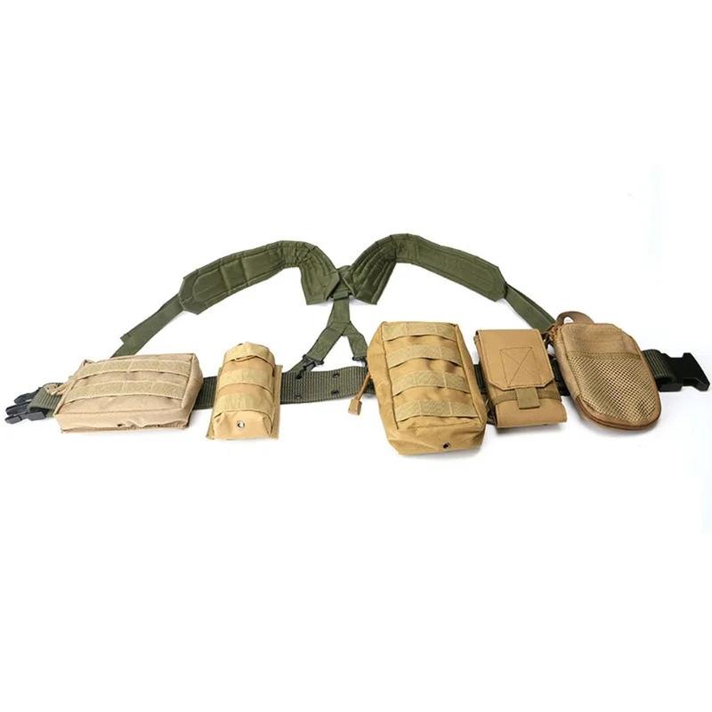 Nastavitelný venkovní taktický opasek Oxford Tkanina Ramenní Hrudní Popruh Dvojitý Ramenní Popruh Lovecké Příslušenství Odolný