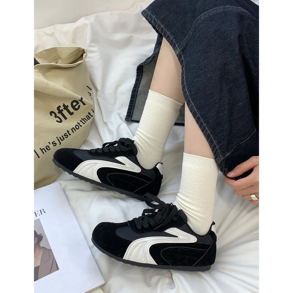 Summer women's shoes black shoes women's mesh breathable thin-soled German training shoes with skirts racing shoes casual sports board shoes