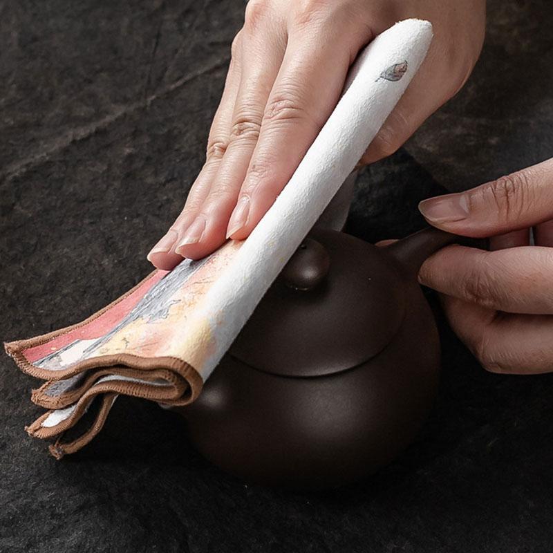 Chinese Style Absorbent Tea Towel Tea Ceremony Accessories Tablecloth Rag Classical Simple Style Tea Mat Ceremony Decoration Mat