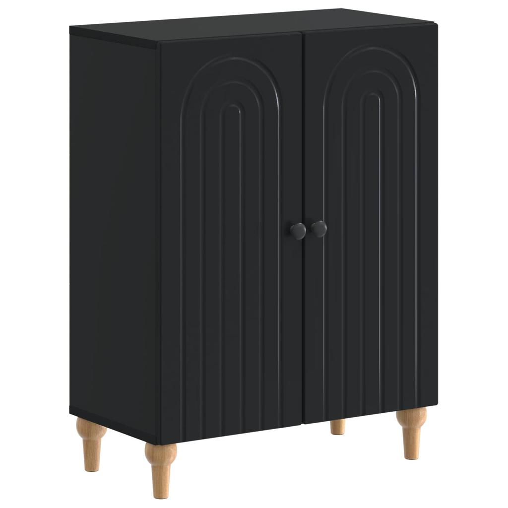 2 Piece Bathroom Cabinet Set ALKMAAR Black Wood Material