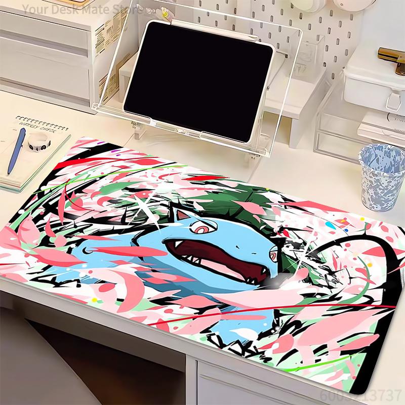 Rubber PC Mousepad Gamer Gaming Mouse Pad Lock edge thickened P-Pokemon Bulbasaur Desk Keyboard Mat Office Computer Laptop Mat
