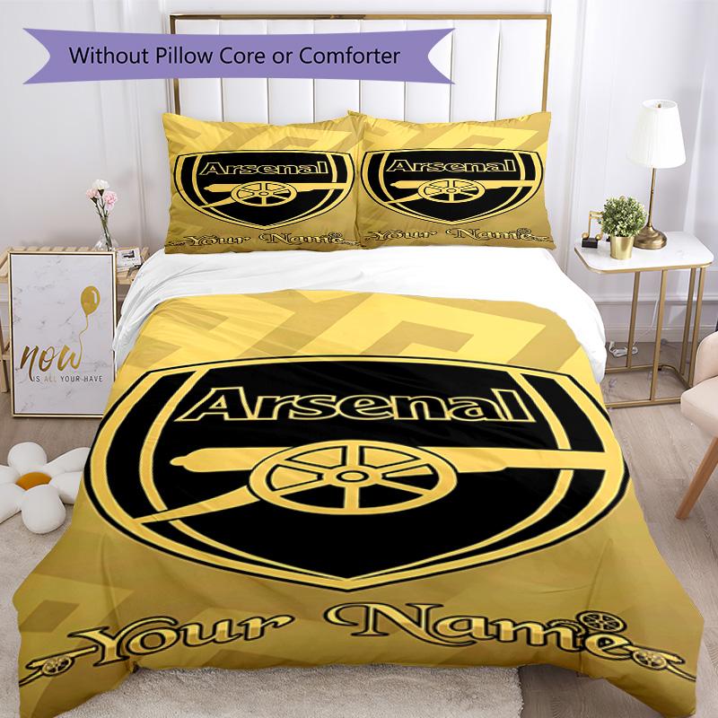 Arsenal F.c. Customized Name Bed CoverBed Perfect for Bedrooms Breathable Duvet Cover Home Decor Perfect Gift for Friends & Family